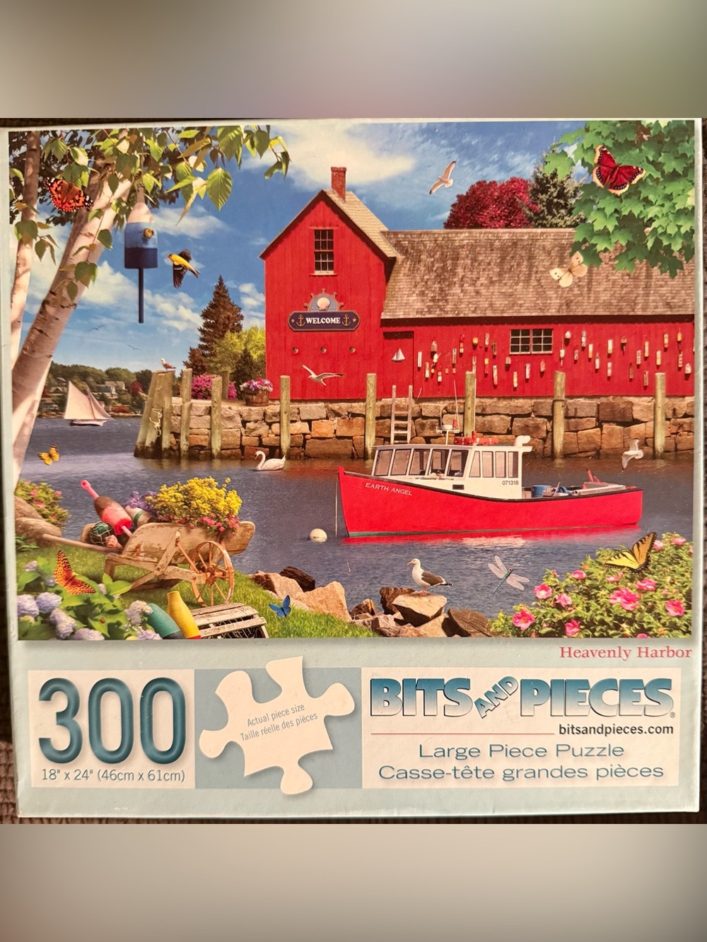 Bits and Pieces 300pc “Heavenly Harbor” Boat & Barn Puzzle